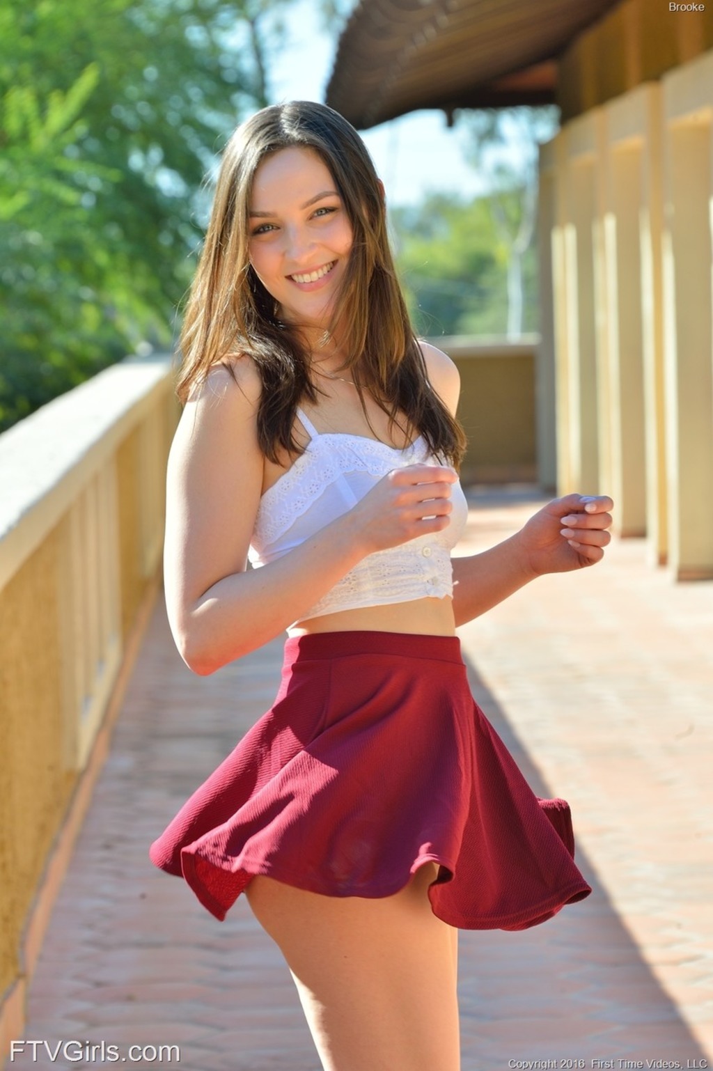 Adorable Brunette Teen Brooke Reveals Her Cute Boobs